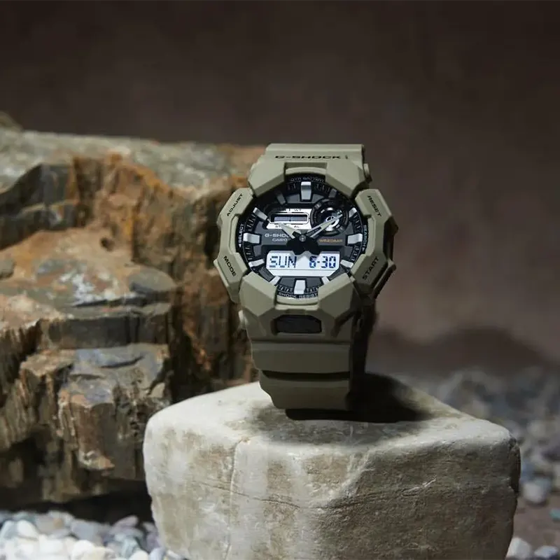 Casio G-Shock Dual-time 10 Years Battery Military Beige Men's Watch- GA-010-5A